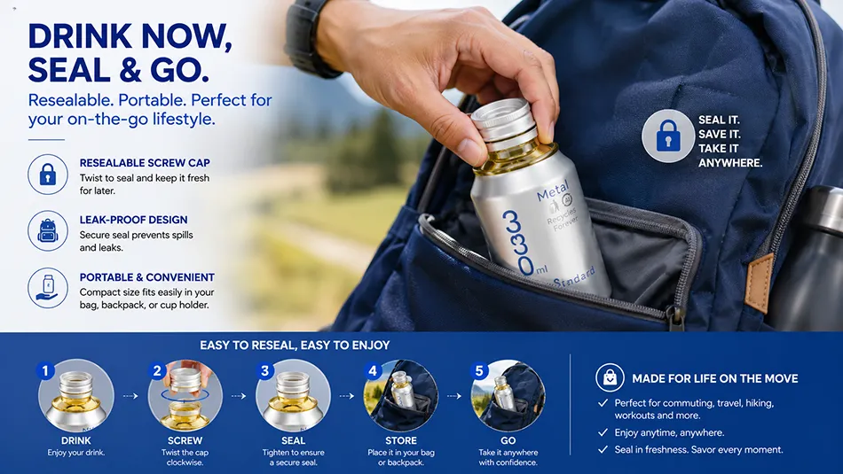 resealable aluminum beverage can drinking experience