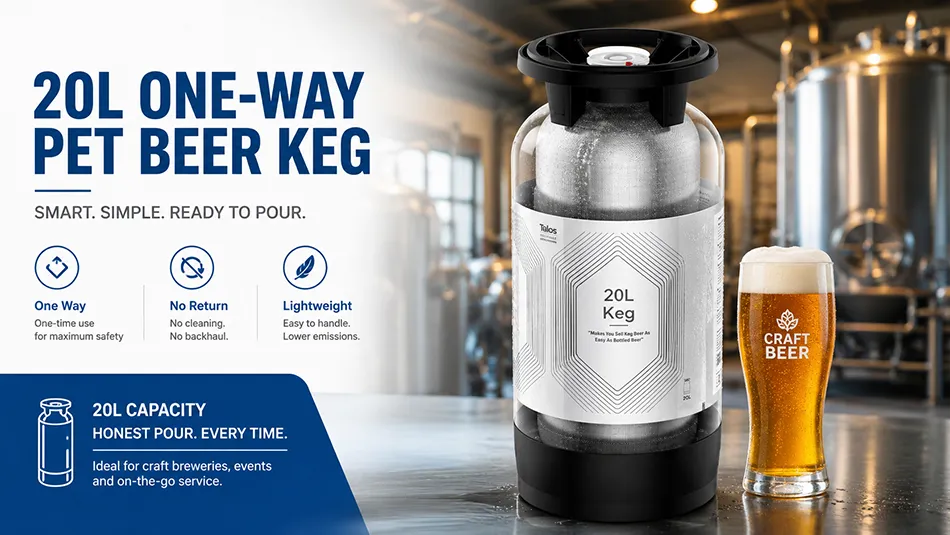 20L one way PET beer keg manufacturer for breweries