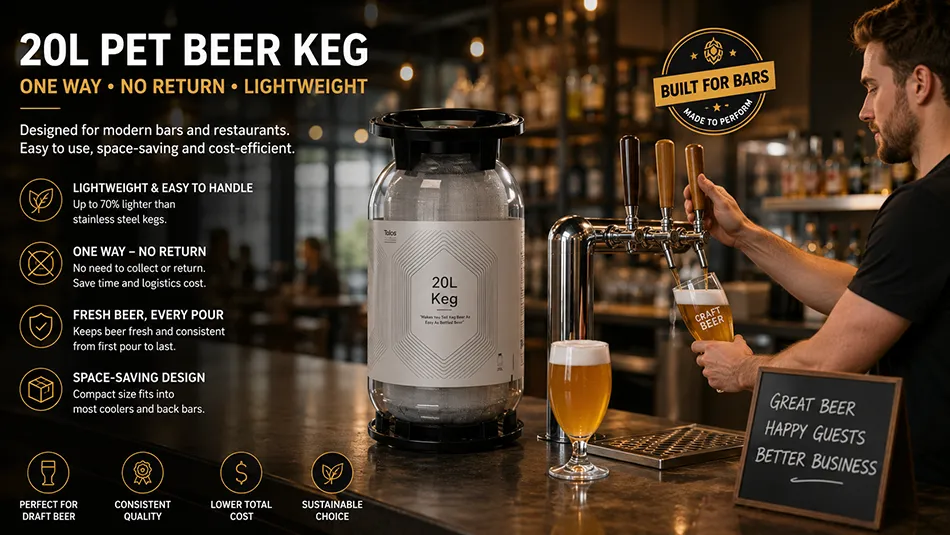 20L PET beer keg for bar and restaurant draft beer dispensing