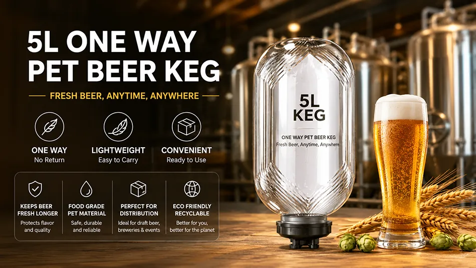 5L one way PET beer keg manufacturer for breweries