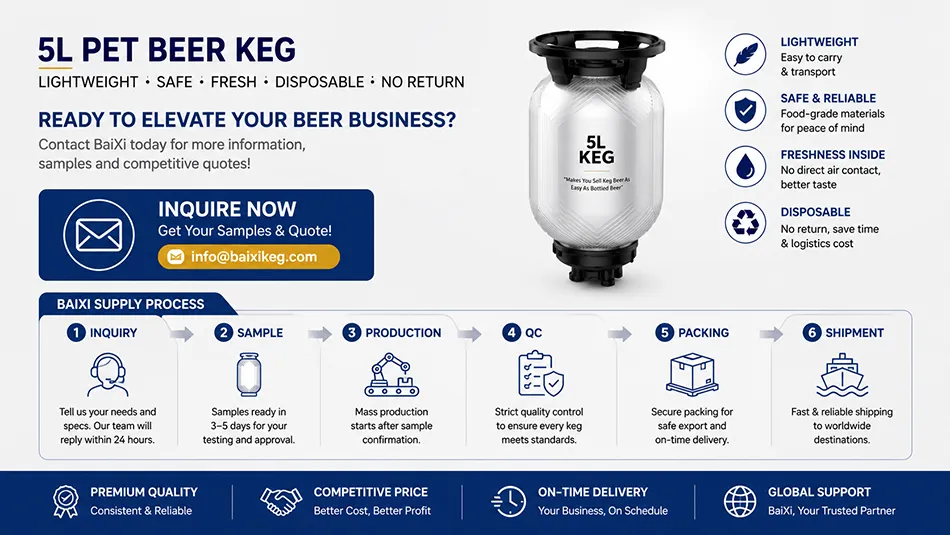one way PET beer keg supplier in China for breweries