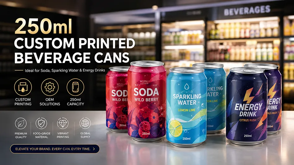 250ml printed aluminum soda cans manufacturer for beverage brands