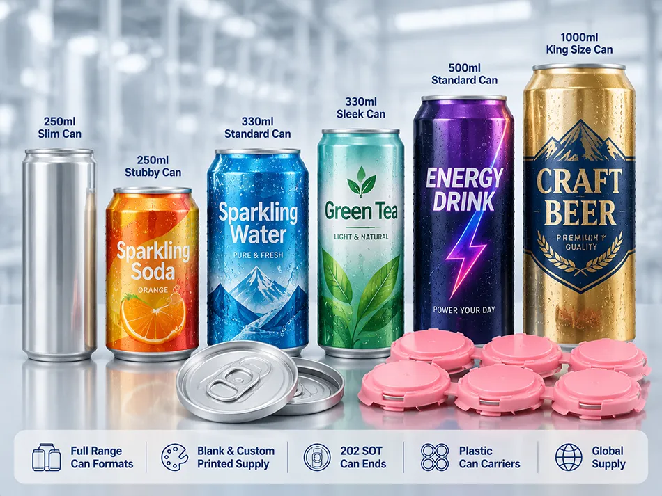 Standard sleek slim stubby and king aluminum beverage cans