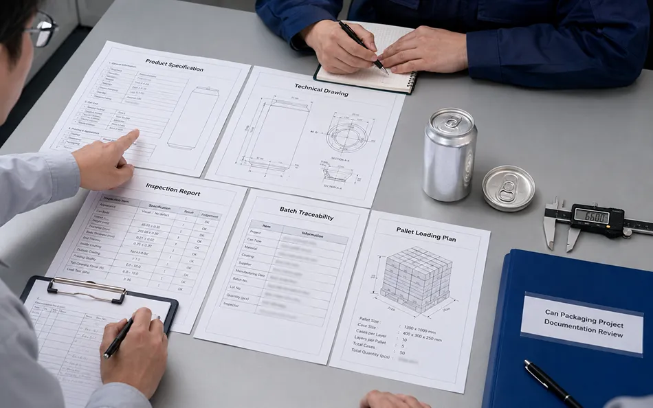 Beverage packaging certificates specifications inspection reports and traceability documents under review