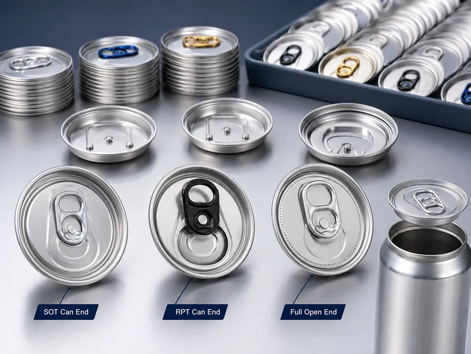 BaiXi aluminum can ends with stay-on-tab ring-pull and full-open options