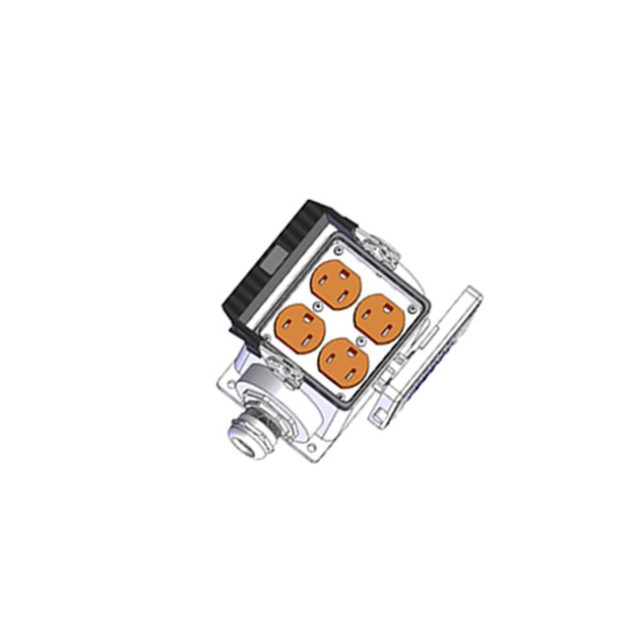 Original American MENCOM panel interface connector model DP-2-P32 with 2 duplex sockets
