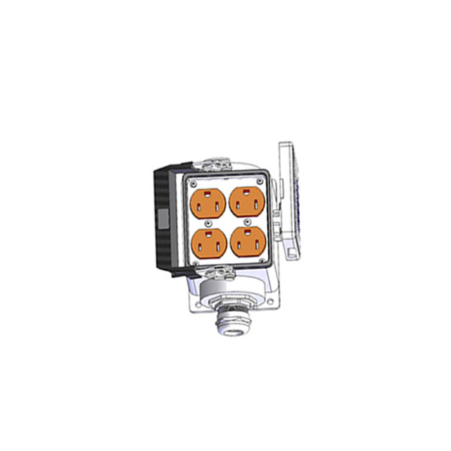 Original American MENCOM panel interface connector model DP-2-P32 with 2 duplex sockets