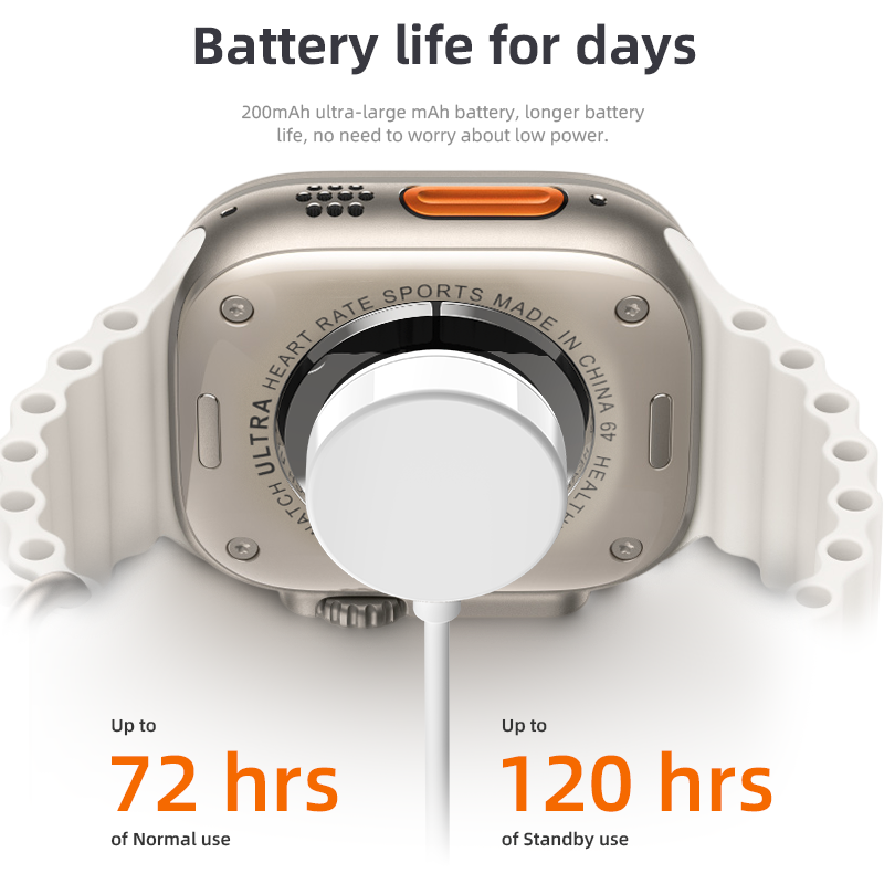 Best selling ZW8 Ultra Max smart watch series 8 ZW8 ultra Max energy watch BT call IP67 waterproof wireless charging HD screen