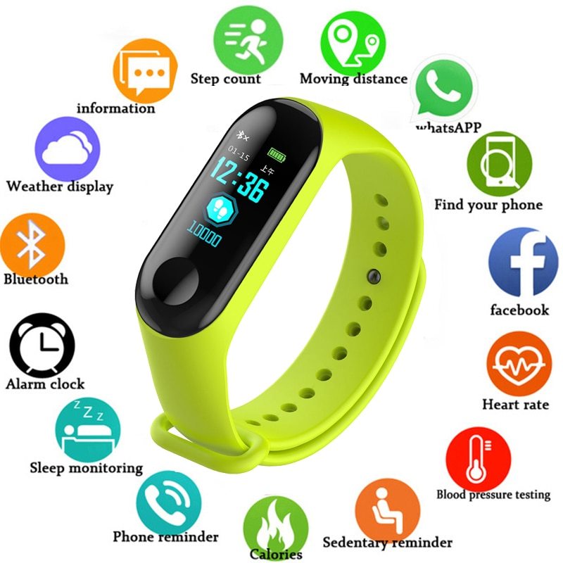 Wristwatch Fitness M3 Color Screen Smart Sport Bracelet Activity Running Tracker Heart Rate