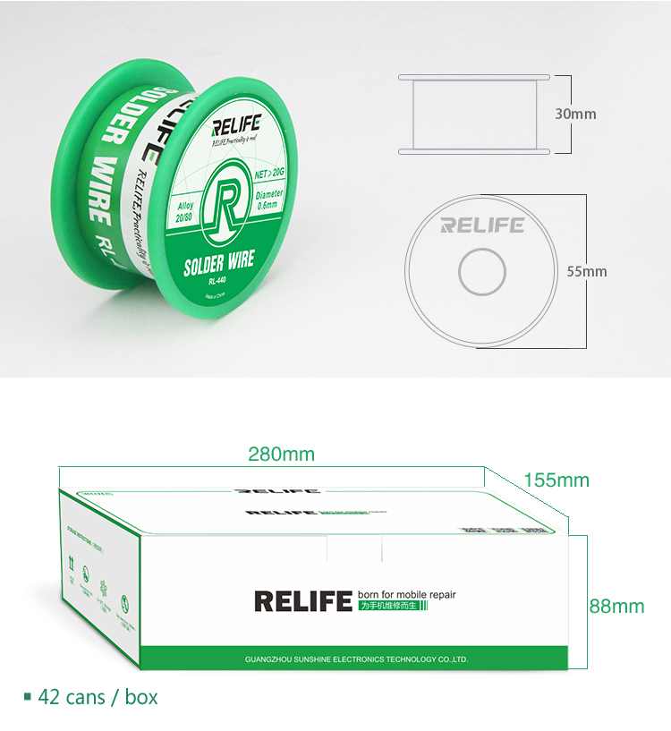 RL-440 soldering wire /0.4MM/0.3MM/0.2MM/0.5MM/40G for phone repair tools