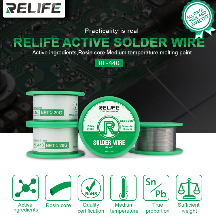 RL-440 soldering wire /0.4MM/0.3MM/0.2MM/0.5MM/40G for phone repair tools