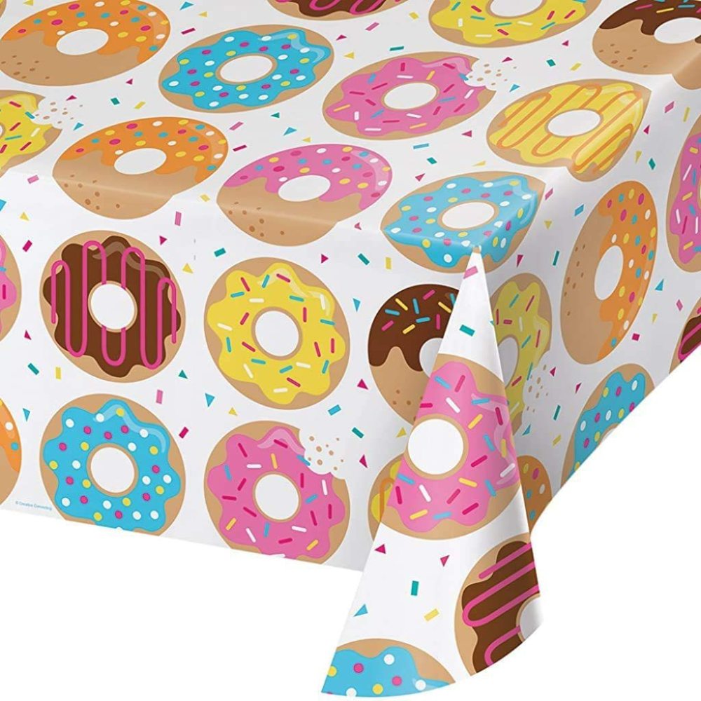 Pink Donuts Disposable Tablecloth Paper Plates Cups Paper Towels
