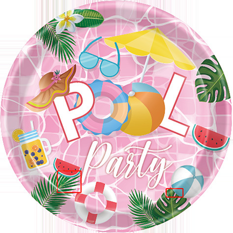 Pink Pool Party Paper Plates Cups Paper Towels