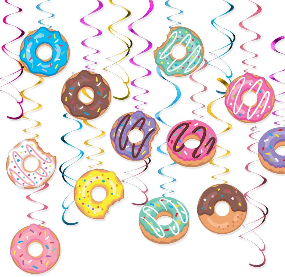 Pink Donuts Disposable Tablecloth Paper Plates Cups Paper Towels