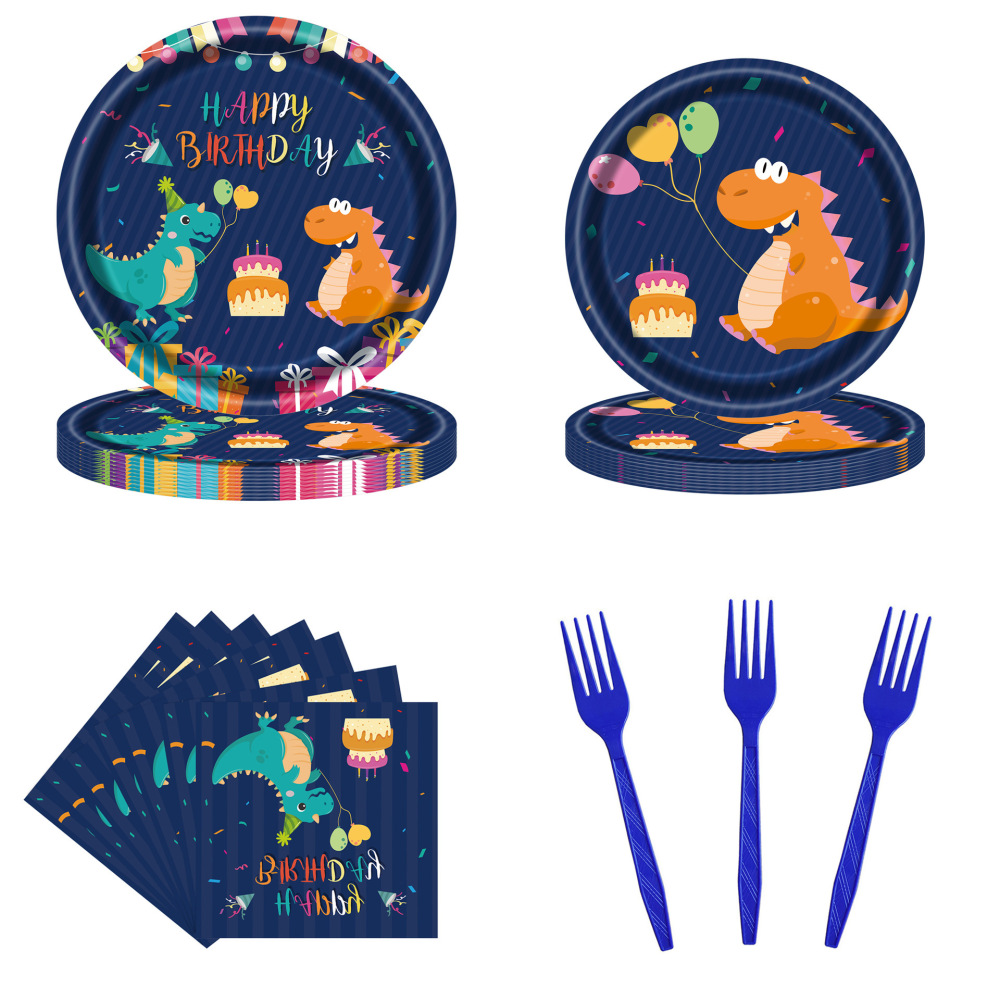 Cartoon Dinosaur Paper Tableware