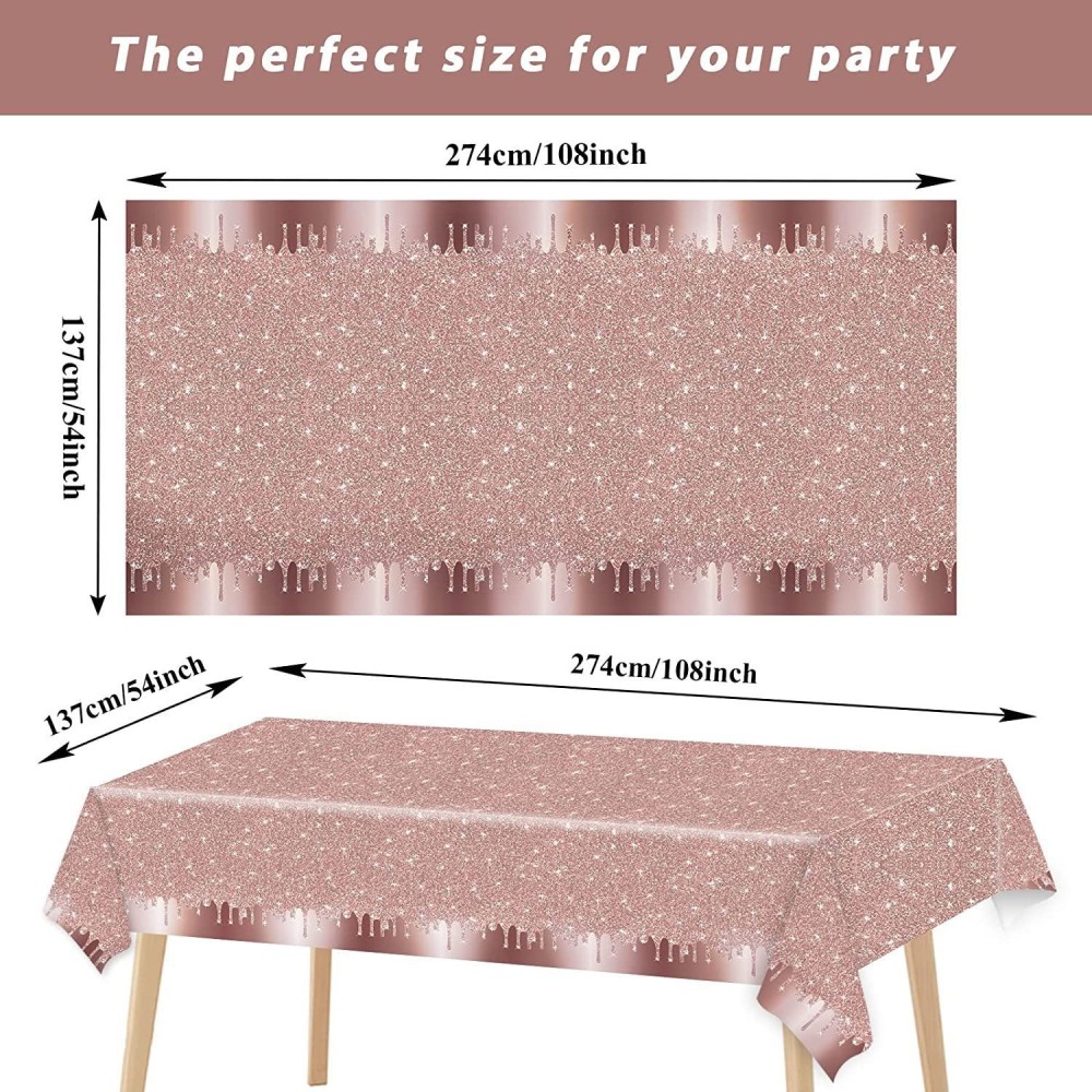 Pink Rose Gold Birthday Paper Tableware