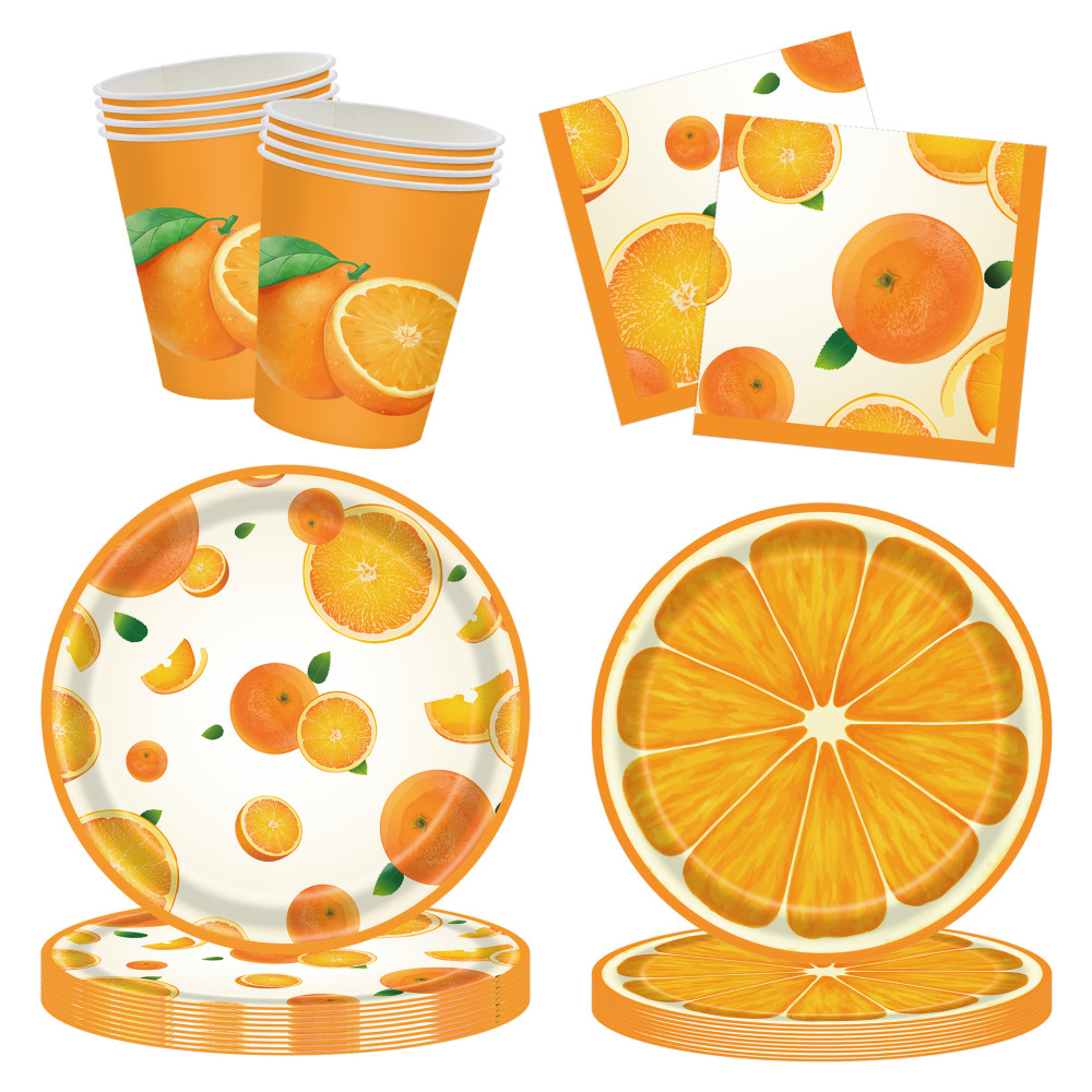 Orange Fruit Themed Party Paper Tableware