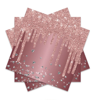Pink Rose Gold Birthday Paper Tableware