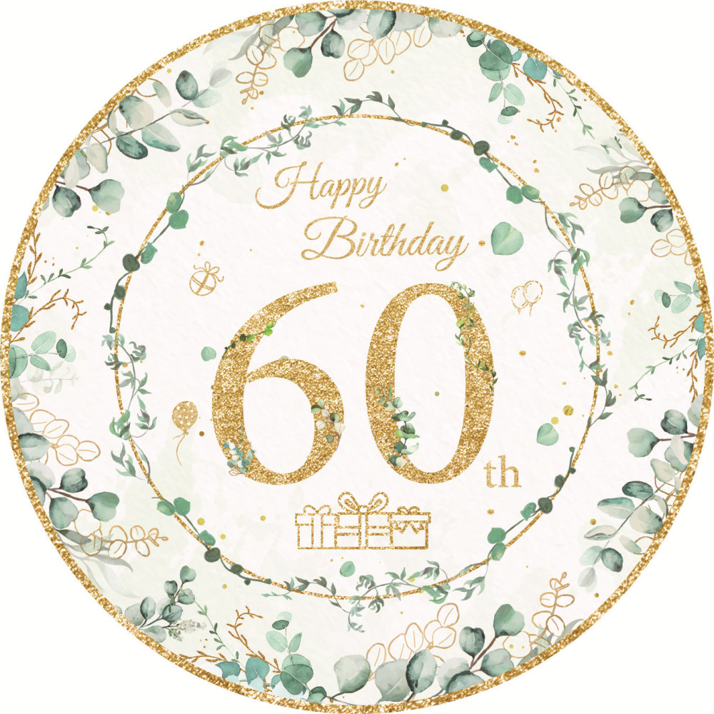 Eucalyptus Grass 60th Birthday Party Paper Tableware