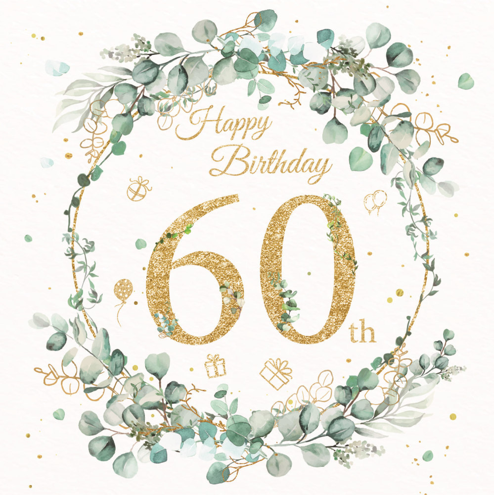 Eucalyptus Grass 60th Birthday Party Paper Tableware