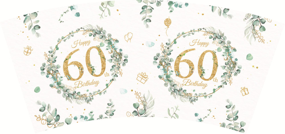 Eucalyptus Grass 60th Birthday Party Paper Tableware