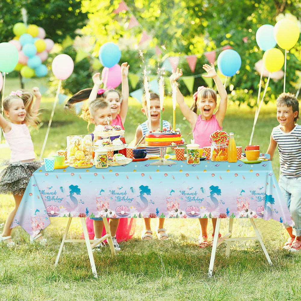 137cm*220cm Ocean Mermaid Tablecloth Tablecloth (x1)