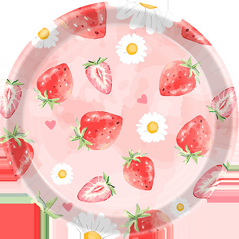Summer Atrawberry Motif Birthday Paper Tableware