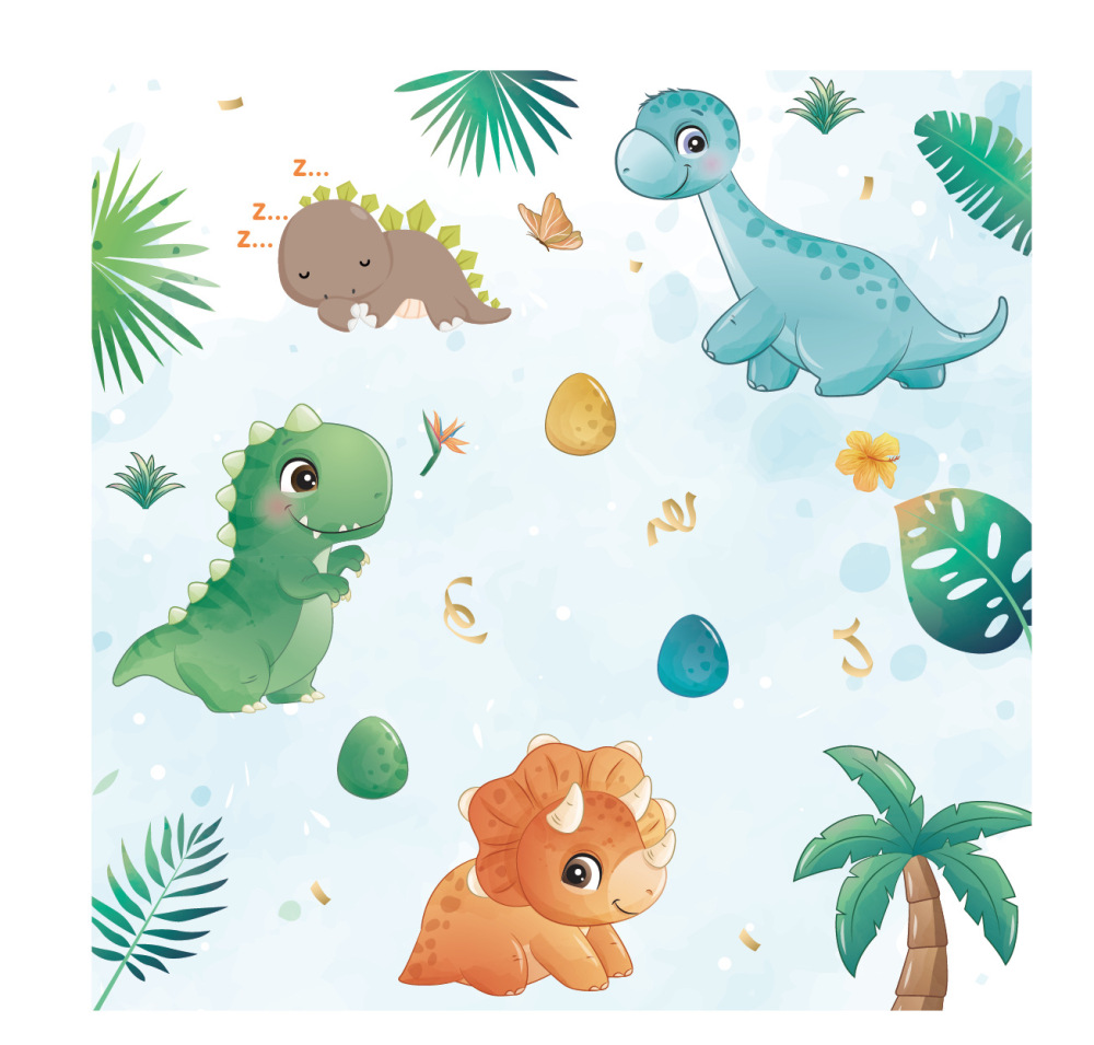 Watercolor Dinosaur Theme Paper Tableware