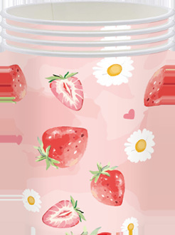 Summer Atrawberry Motif Birthday Paper Tableware