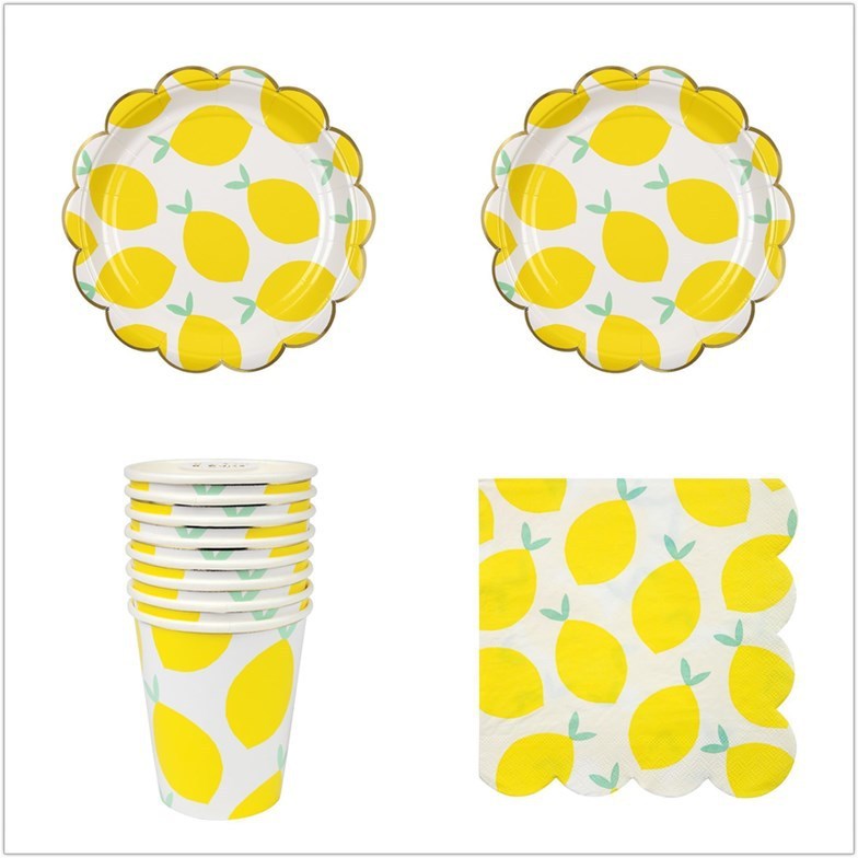Fruit-lemon Bronzing Party Tableware Set