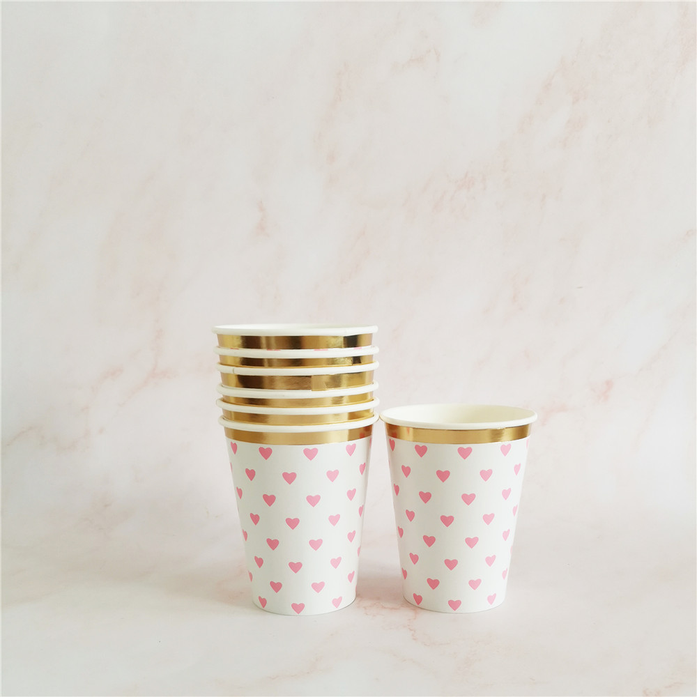 Pink Heart Disposable Tableware