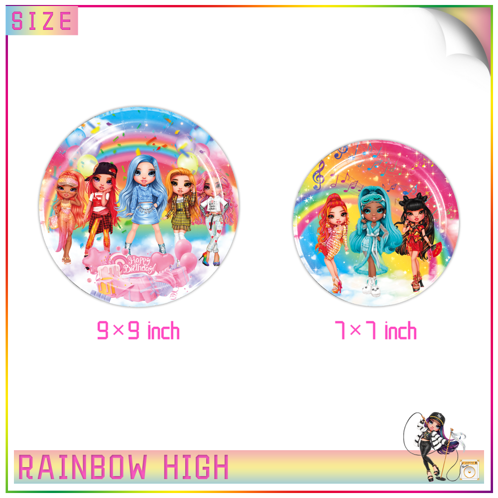 Rainbow Doll Theme Party Tableware Set