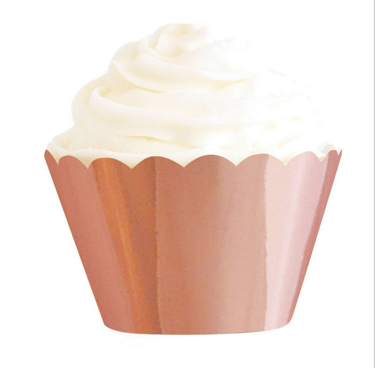 Rose Gold Disposable Tableware Paper Plate Straw