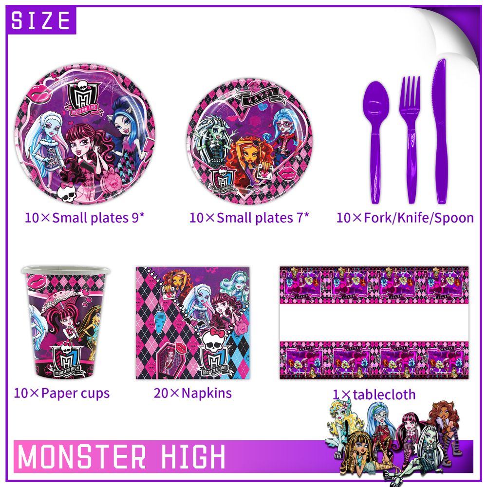 Monster High Theme Party Tableware Set