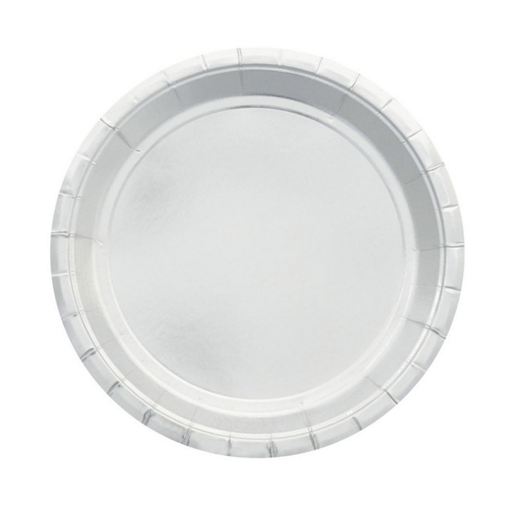 Hot stamping (silver in color)  Disposable Tableware Paper Plate Straw