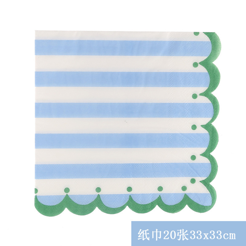Stripe Birthday Party Paper Plate Tableware