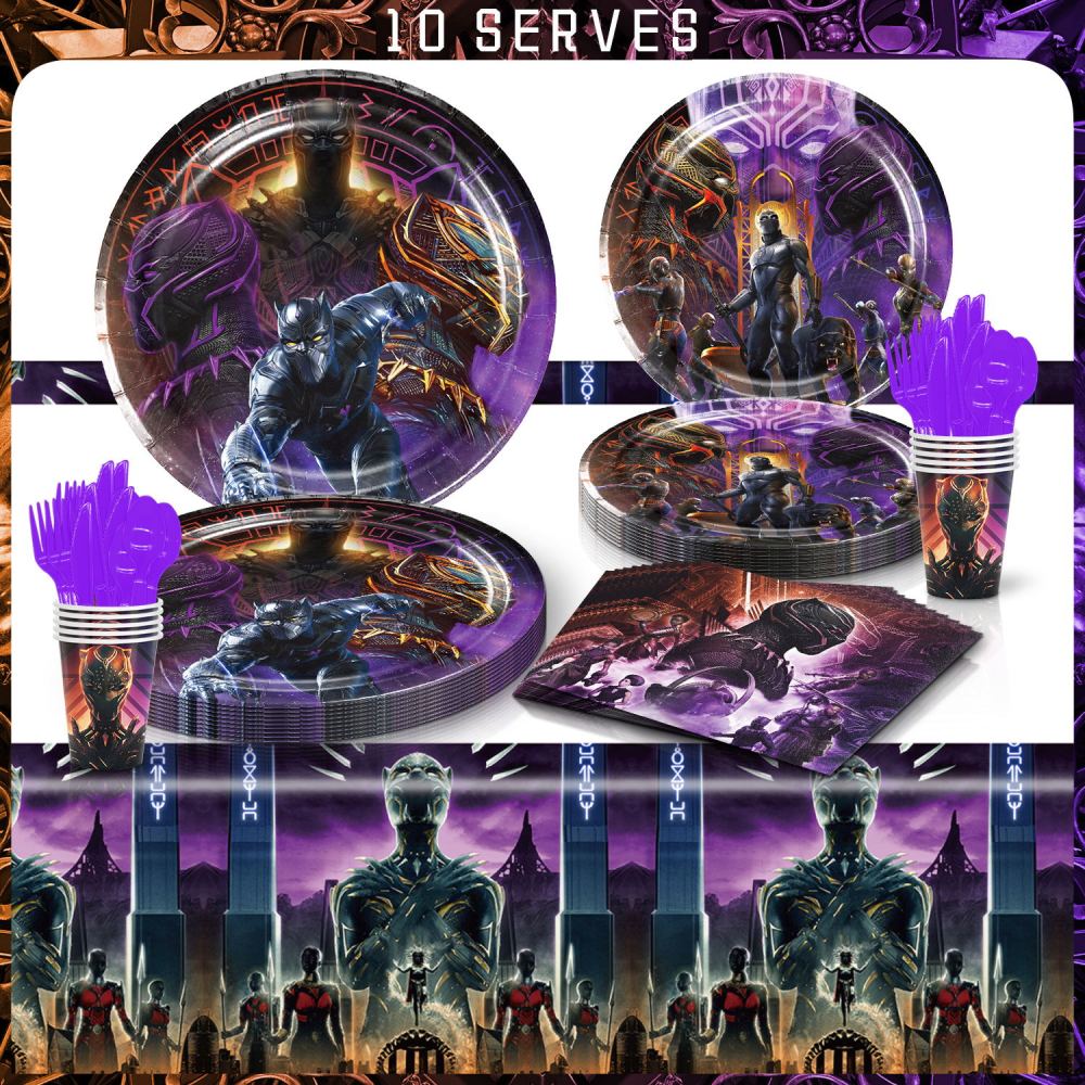Panther Theme Party Tableware Set