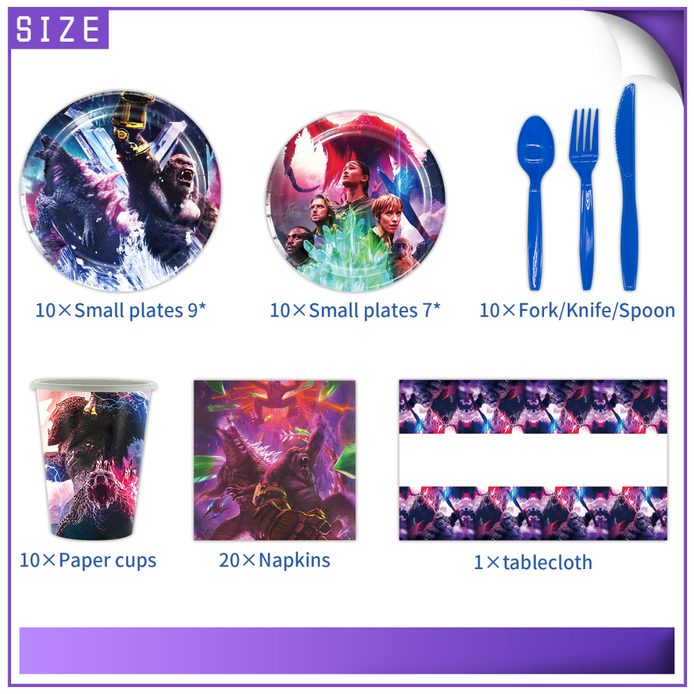 Godzilla Theme Party Tableware Set