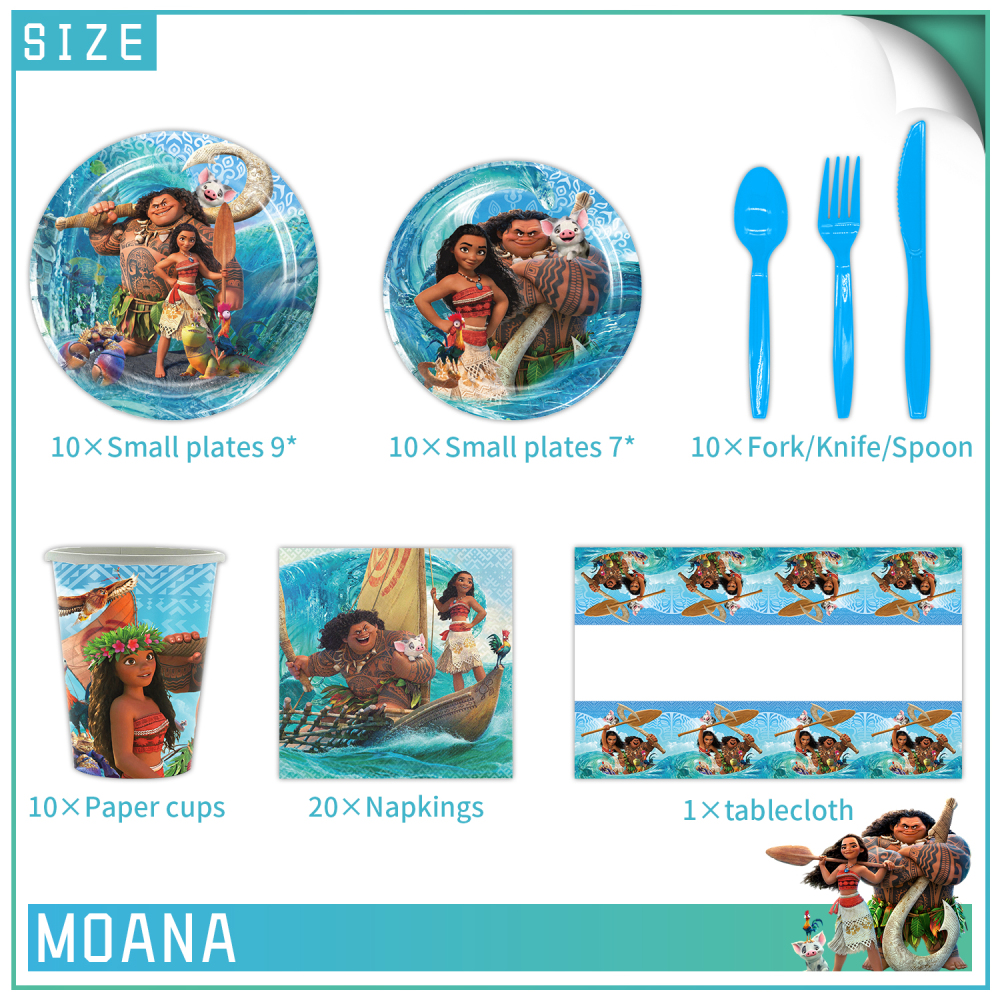 Moana Theme Party Tableware Set