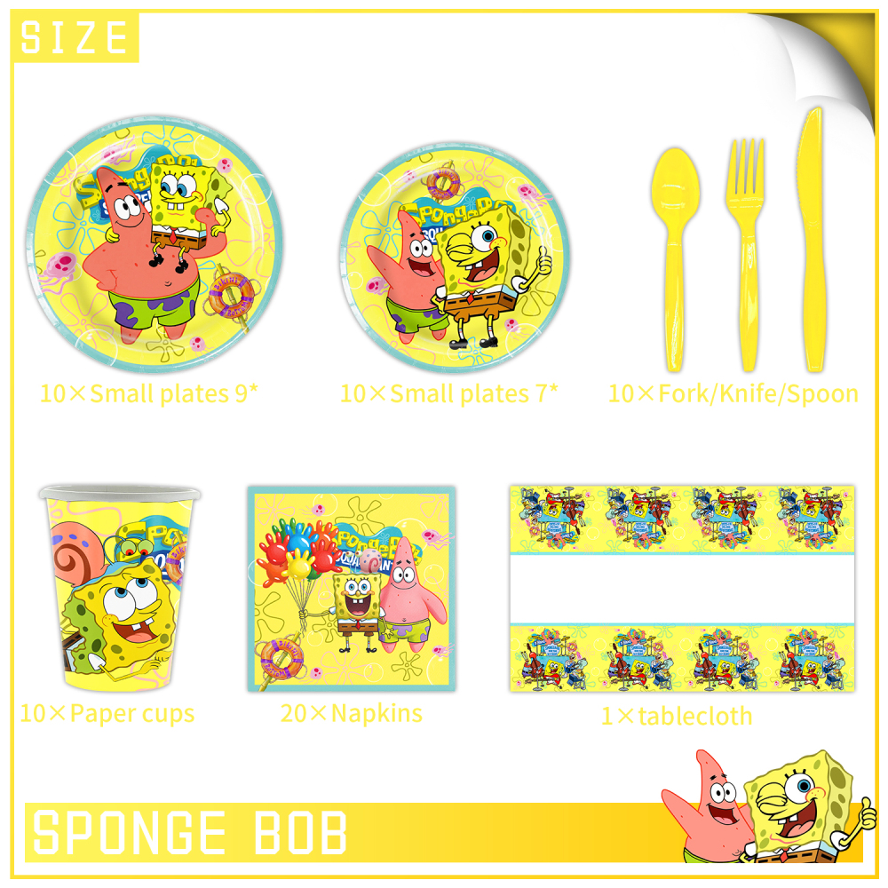 Spongebob Squarepants Theme Party Tableware Set