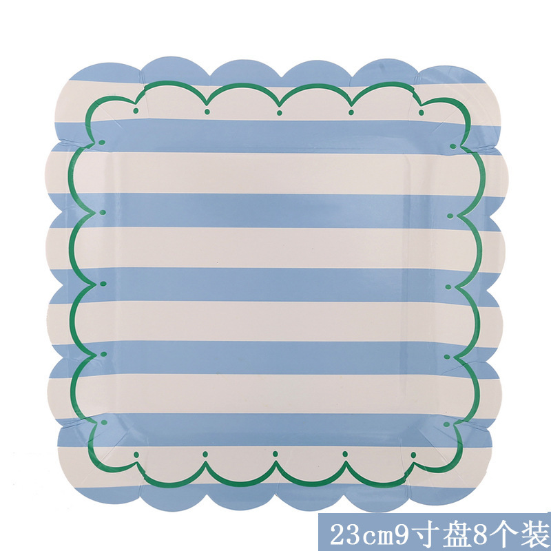 Stripe Birthday Party Paper Plate Tableware
