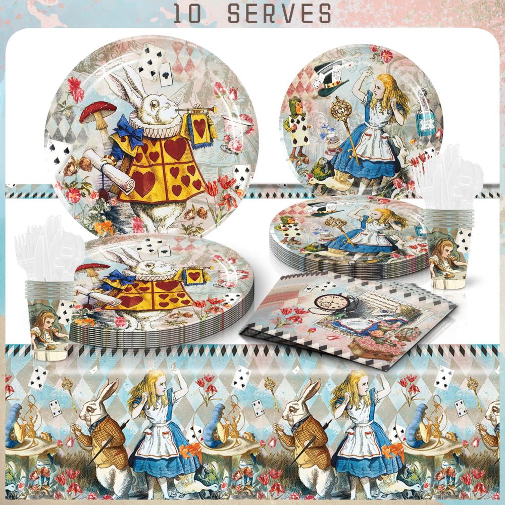 Retro Alice Theme Party Tableware Set