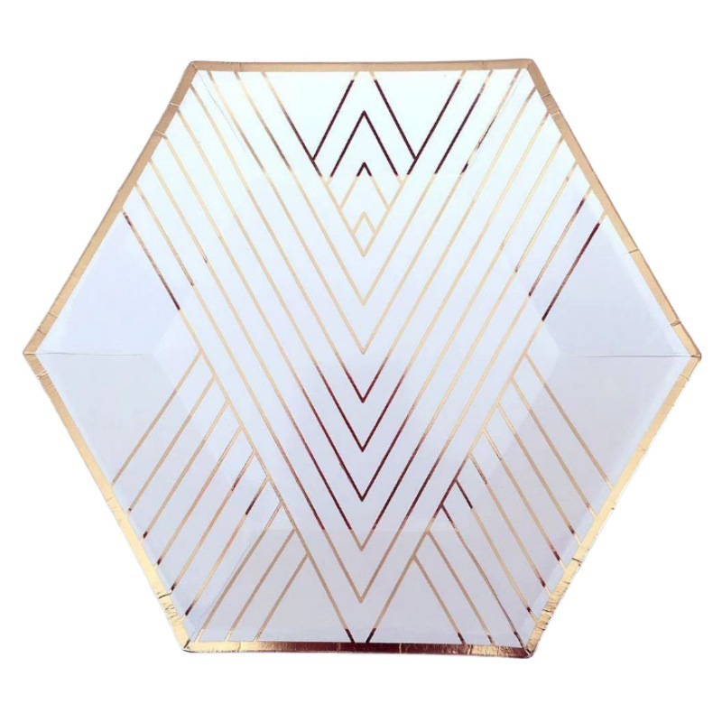 Gilt Gold Letters Birthday Party Tableware Paper Plates Cups