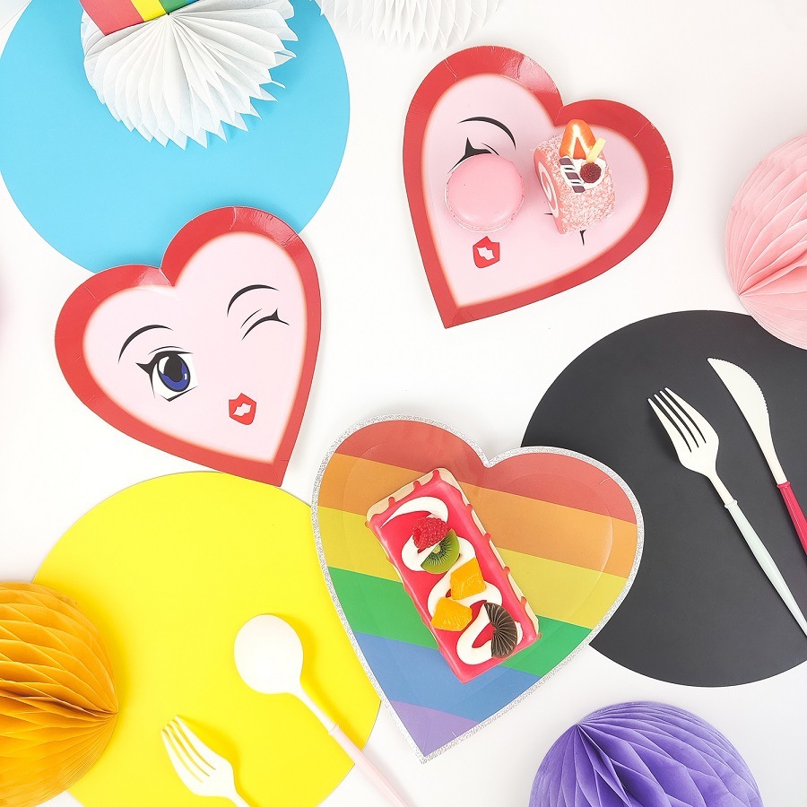 9inch Love Valentine's Day Paper Plate（x8）