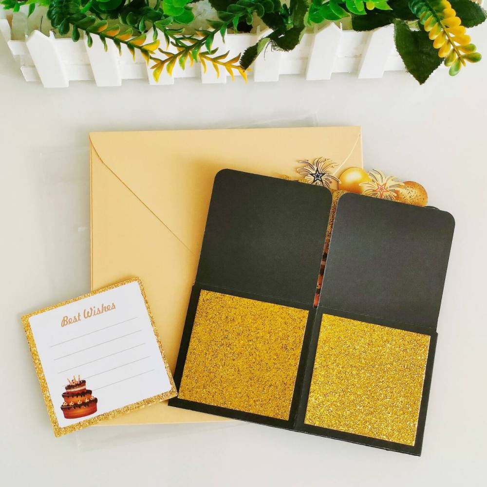 Gold Stamp Happy Birthday 3D Greeting Card Box（x1）