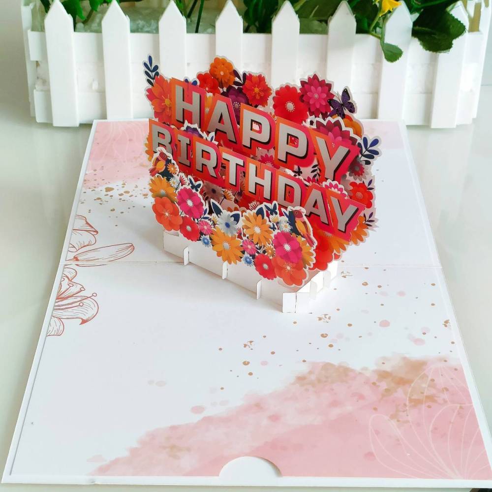 Happy Birthday 3D Greeting Card（x1）