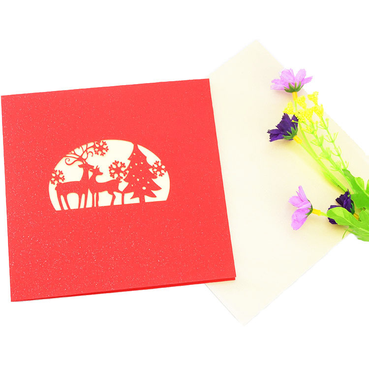 Christmas Forest Elk 3D Greeting Card（x1）