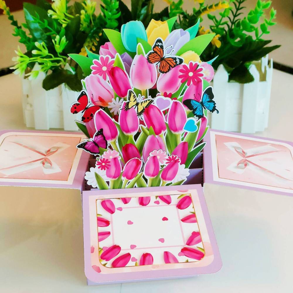 Tulip Butterfly 3D Greeting Card Box（x1）