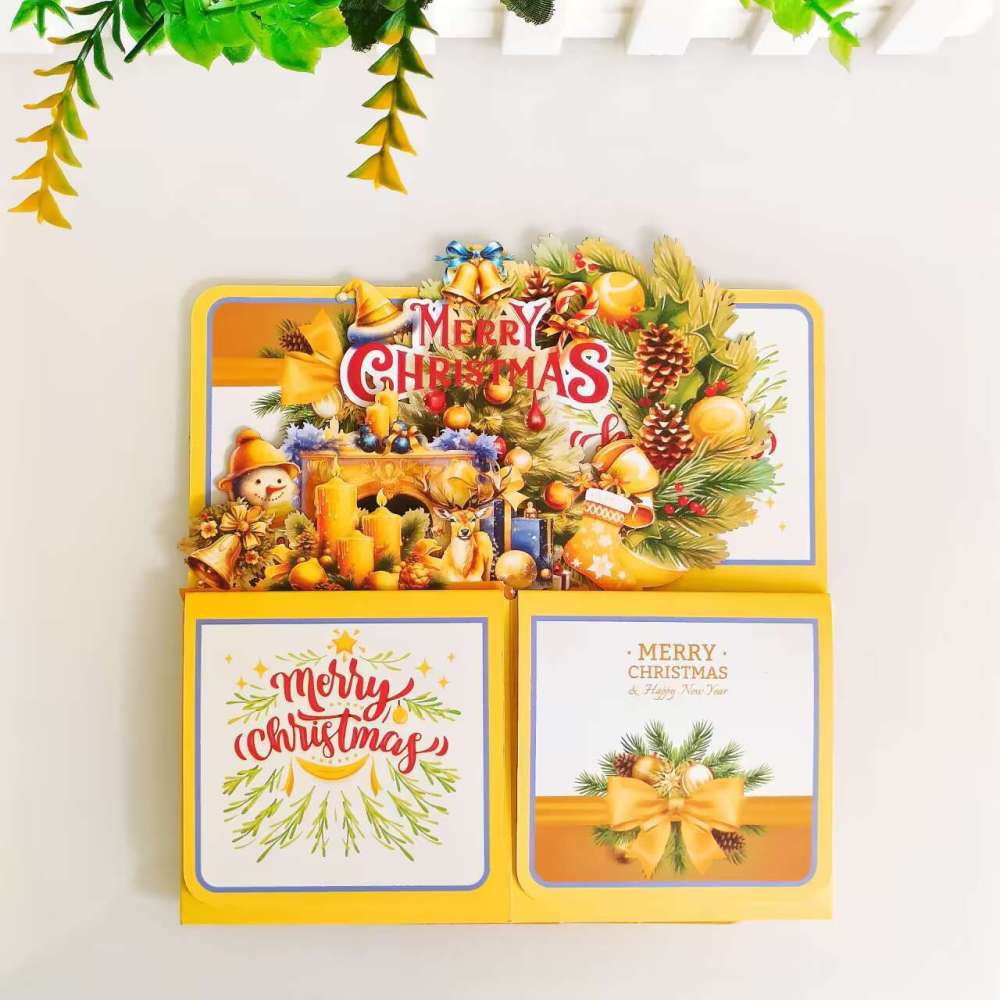 Yellow Christmas 3D Greeting Card Box（x1）
