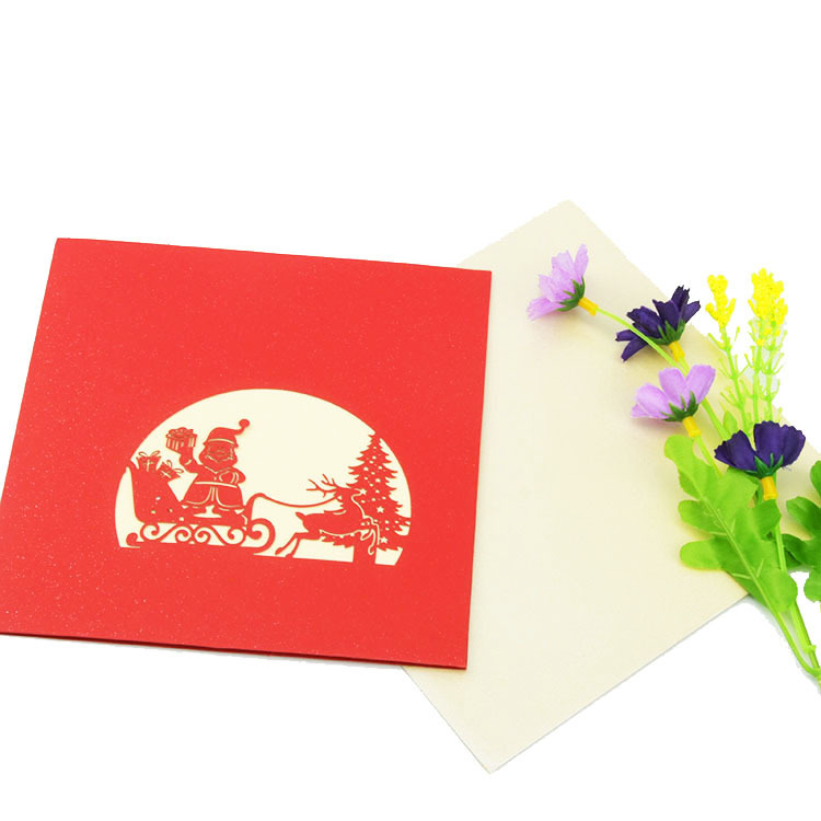 Santa Sleigh 3D Greeting Card（x1）